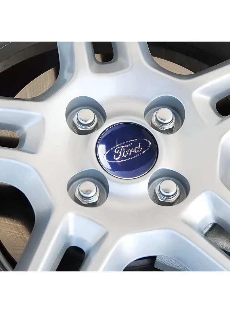 فورد 4 قطع أغطية مركز العجلات 60 مم لفورد | أغطية جنوط ألمنيوم سهلة التركيب - Image 2